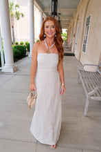 Load image into Gallery viewer, Irise Strapless Linen Midi Dress
