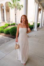 Load image into Gallery viewer, Irise Strapless Linen Midi Dress
