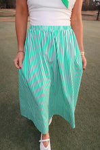 Load image into Gallery viewer, Fairway Stripe Midi Skirt- Green

