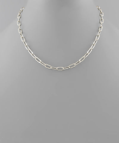 Brass Paperclip Chain Necklace