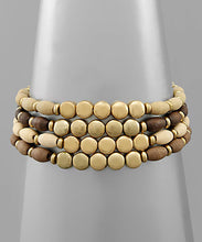 Load image into Gallery viewer, Row Wood Bead Bracelet
