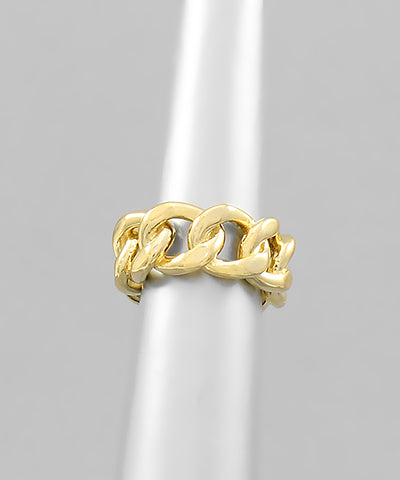 Brass Dia Cut Chain Open Ring