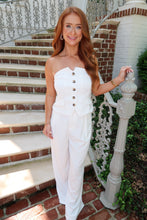Load image into Gallery viewer, Chaney Buttoned Top And Pants Set-White
