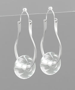 Acrylic Ring Charm Wavy Oval Hoops