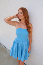 Load image into Gallery viewer, Ruby Strapless Mini Dress-Blue
