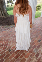 Load image into Gallery viewer, Breezy Tiered Strapless Ruffle Dres- Cream
