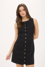 Load image into Gallery viewer, Ryan Button Down Linen Dress-Black
