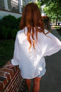 Cover Me Up Button Down-White