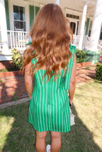 Load image into Gallery viewer, Georgia Stripe Mini Dress- Kelly Green
