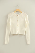 Load image into Gallery viewer, Cozy Night Cable Knit Cardigan-Cream
