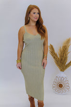 Load image into Gallery viewer, Must Be Love Slit Ribbed Dress- Olive
