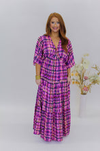 Load image into Gallery viewer, Give Love Plaid Maxi Dress- Pink
