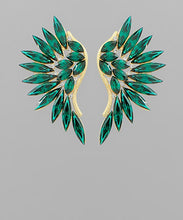 Load image into Gallery viewer, Marquise Jeweled Wing Earrings
