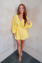 Load image into Gallery viewer, Sol Smocked Eyelet Romper-Yellow

