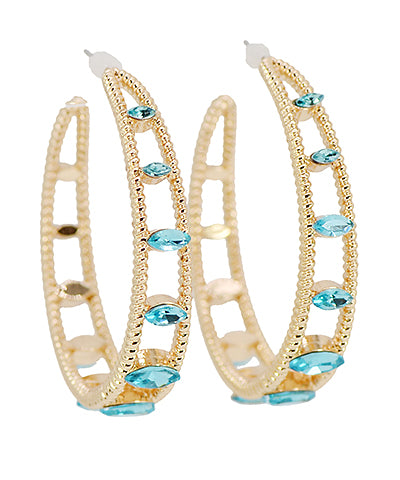 Pave Glass Layered Metal Hoops – Ginger Bee Boutique