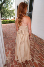 Load image into Gallery viewer, Luna Strapless Smocked Dress- Light Beige
