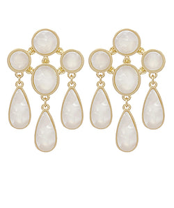 Acetate Circle & Oval Dangle Earrings