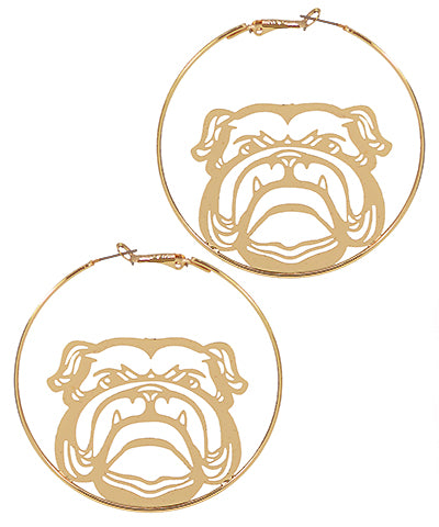 Bulldog Filigree Round Hoops