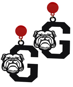 "G" Filigree Bulldog Earrings