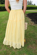 Load image into Gallery viewer, Daze Eyelet Maxi Skirt-Yellow
