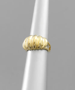 Convex Textured Open Ring
