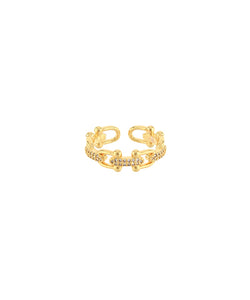 Linked Oval Open Ring