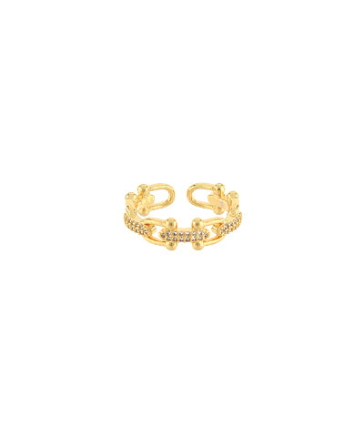Linked Oval Open Ring