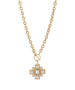 Cross Dome Shape Pearl Necklace