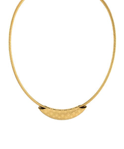 Engraved Clover Pattern Bar Choker