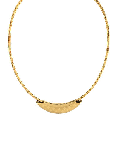 Engraved Clover Pattern Bar Choker