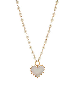 Pearl Heart Pendent Necklace