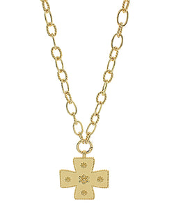 Textured Byzantine Cross Necklace