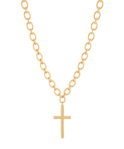 Cross & Oval Chain Necklace