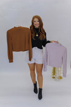 Load image into Gallery viewer, Urban Mock Neck Knit Top- Camel
