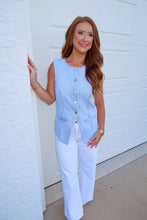 Load image into Gallery viewer, Tarsi Denim Button Top
