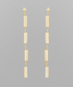 Four Tube Linear Drop Earrings