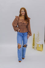 Load image into Gallery viewer, Good Girl Peplum Top- Camel
