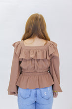 Load image into Gallery viewer, Good Girl Peplum Top- Camel
