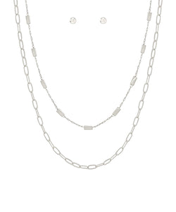 2 Row CCB Paper Clip Chain Necklace