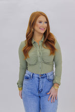 Load image into Gallery viewer, Love Me Softly Ruched Crop Top-Olive

