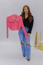 Load image into Gallery viewer, Gimmie More Collared Crop Sweater- Black
