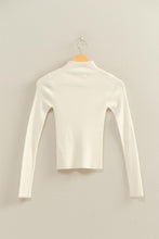 Load image into Gallery viewer, Karli Ribbed Mock Neck Top-Cream
