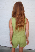 Load image into Gallery viewer, Cooper Linen Pleat Short Set-Lime
