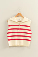 Load image into Gallery viewer, Carrie Striped Sweater Top- Red
