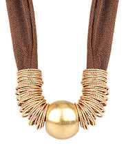 Load image into Gallery viewer, Metal Ball &amp; Multi Rings Mesh Necklace
