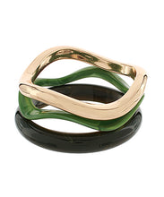 Load image into Gallery viewer, Row Marble &amp; Metal Bangle Set
