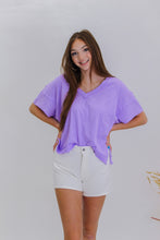 Load image into Gallery viewer, Necessary Love Oversized V Neck Tee- Lavender
