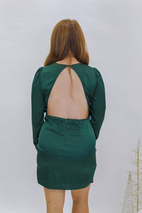 Wishful Thinking Satin Dress- Green