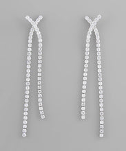 Load image into Gallery viewer, Crisscrossed Crystal Earrings
