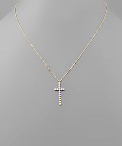 Crystal Beaded Cross Necklace